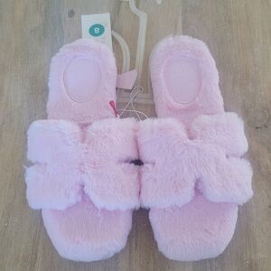 A New Day Women's Sage Blush Pink Super Soft Slide Slippers Size 8